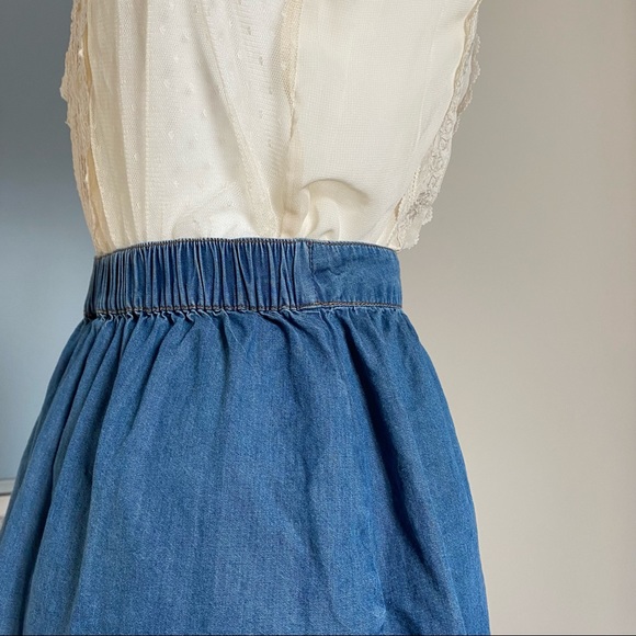 Mossimo 100% Cotton Blue Denim Button Mini Skirt S - Picture 4 of 13